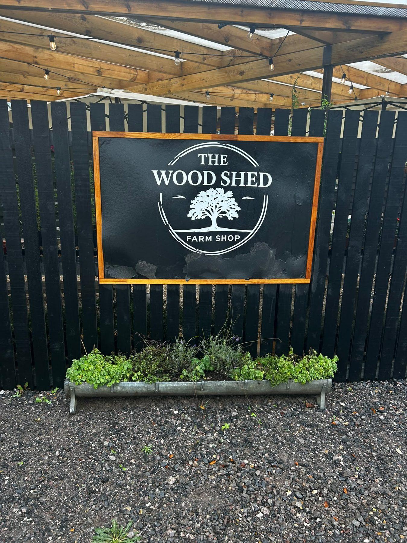 The Wood Shed Farm Shop sign